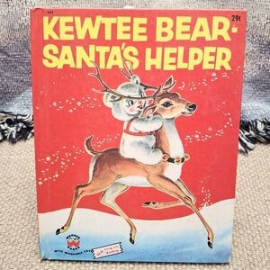 Kewtee Bear Santa’s Helper Vintage 1956 Christmas Children’s Book